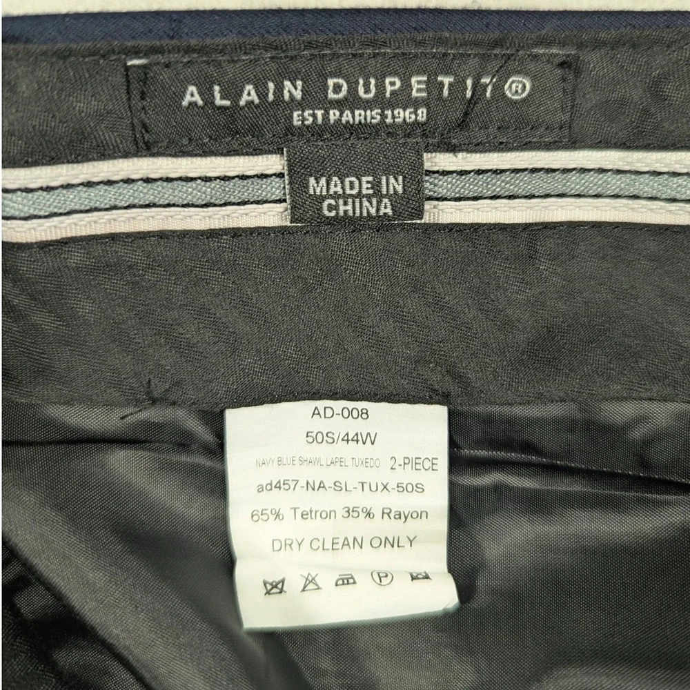 Alain Dupetit Mens Navy Blue Shawl Lapel Tuxedo 2-Piece Suit 50S 44W